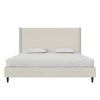 Eveline Upholstered Wingback Bed - Textured Ivory Canvas - King