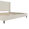 Eveline Upholstered Wingback Bed - Textured Ivory Canvas - King