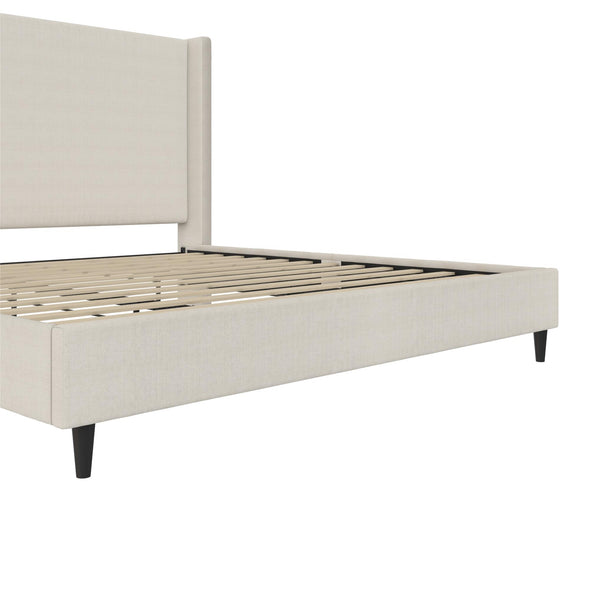 Eveline Upholstered Wingback Bed - Ivory - King