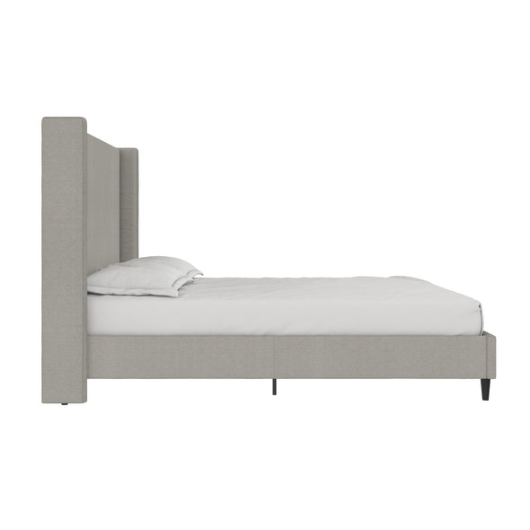 Eveline Upholstered Wingback Bed - Textured Gray Canvas - Queen