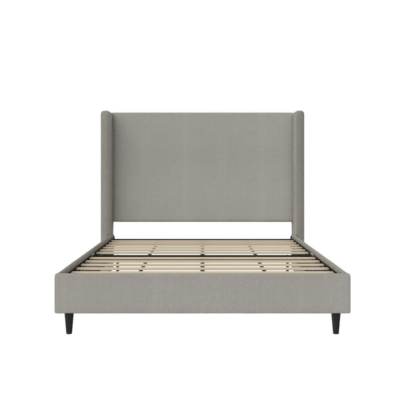 Eveline Upholstered Wingback Bed - Textured Gray Canvas - Queen