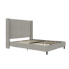 Eveline Upholstered Wingback Bed - Gray - Queen