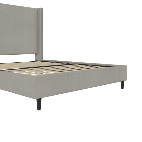 Eveline Upholstered Wingback Bed - Textured Gray Canvas - Queen