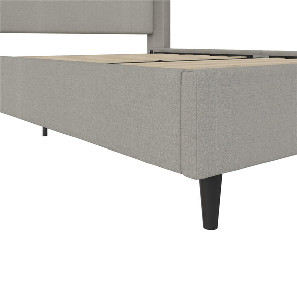 Eveline Upholstered Wingback Bed - Textured Gray Canvas - Queen
