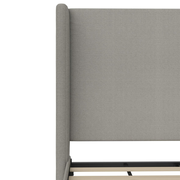 Eveline Upholstered Wingback Bed - Textured Gray Canvas - Queen