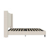 Eveline Upholstered Wingback Bed - Textured Ivory Canvas - Queen