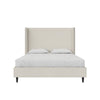 DHP Eveline Upholstered Wingback Bed, Queen, Textured Ivory Canvas - Ivory - Queen