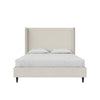 Eveline Upholstered Wingback Bed - Textured Ivory Canvas - Queen