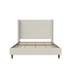 Eveline Upholstered Wingback Bed - Textured Ivory Canvas - Queen