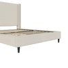 Eveline Upholstered Wingback Bed - Textured Ivory Canvas - Queen