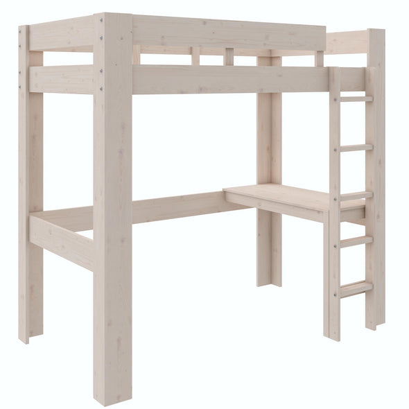 Jaymee Kids Wood Loft Bed with Desk - Sandy Pine - Twin