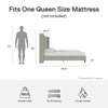 Eveline Upholstered Wingback Bed - Textured Gray Canvas - Queen