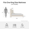 Eveline Upholstered Wingback Bed - Textured Ivory Canvas - King