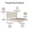 Eveline Upholstered Wingback Bed - Textured Ivory Canvas - King