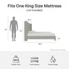 Eveline Upholstered Wingback Bed - Textured Gray Canvas - King