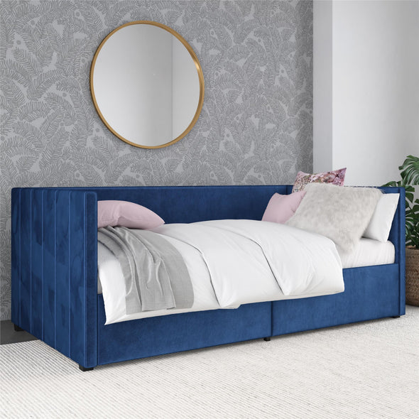 Arliss Modern Glam Tuxedo Daybed with Storage - Indigo Blue - Twin