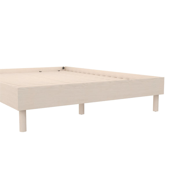 DHP Cologne Tool-Less Wood Platform Bed, Queen, Light Oak - Light Oak - Queen