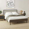 Cologne Tool-Less Upholstered Wood Headboard - Walnut - Queen