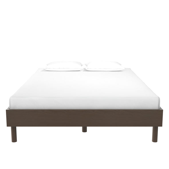 Cologne Tool-Less Wood Platform Bed - Walnut - Queen
