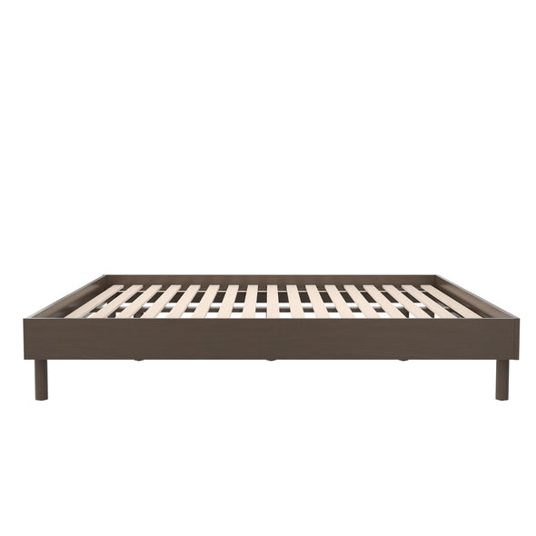 DHP Cologne Tool-Less Wood Platform Bed, King, Walnut - Walnut - King