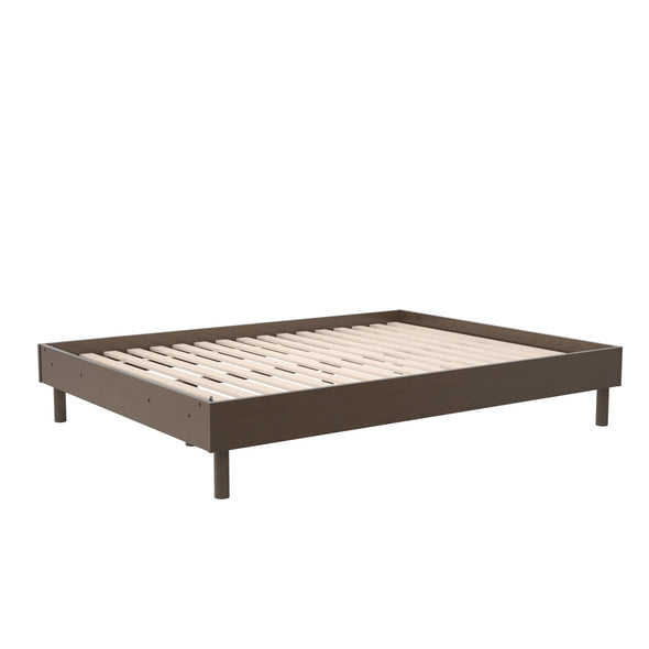 DHP Cologne Tool-Less Wood Platform Bed, Full, Walnut - Walnut - Full