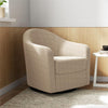 DHP Gentle Swivel Curved Accent Chair, Taupe Boucle - Taupe