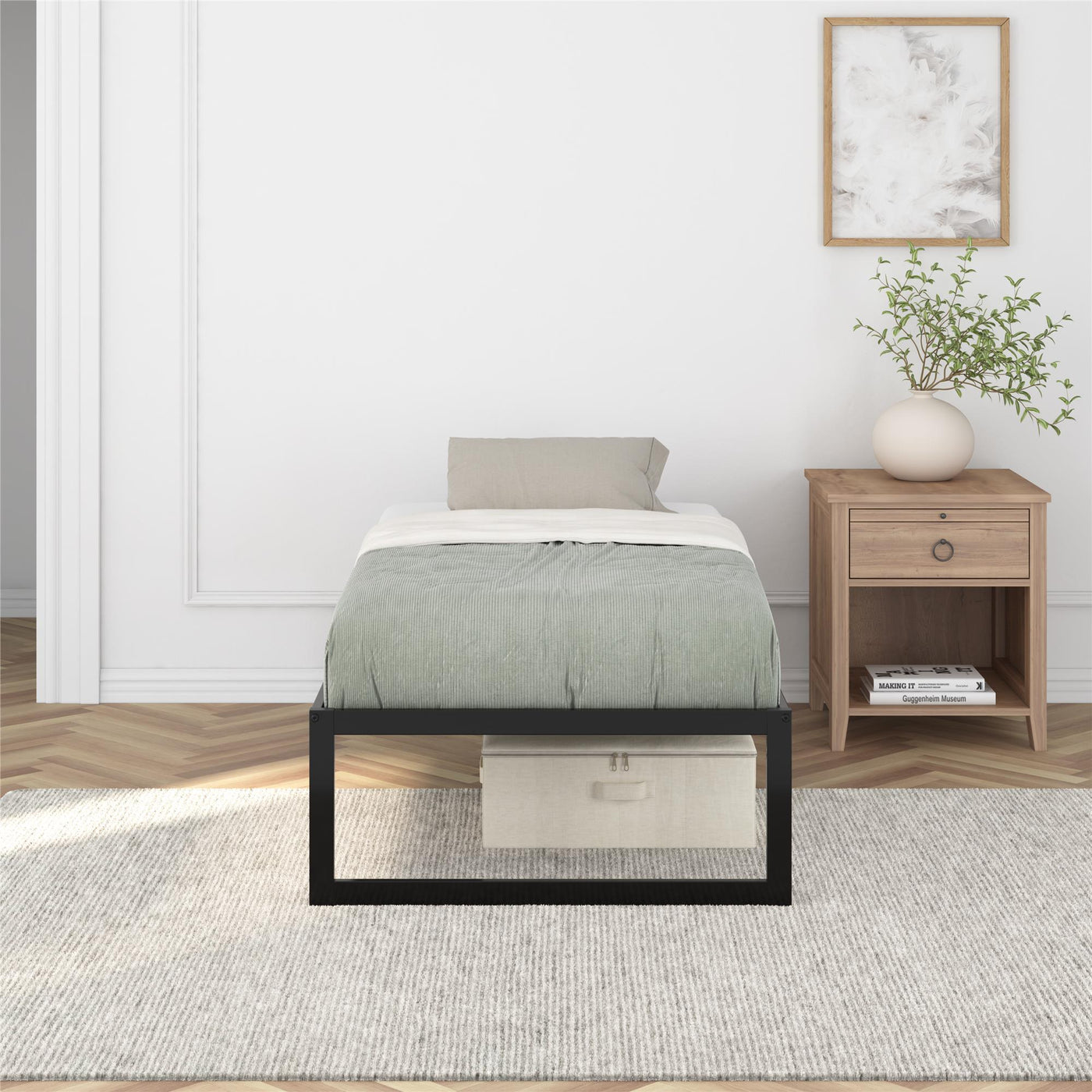 Avey Modern Metal Platform Bed Frame DHP Furniture