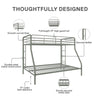 Dusty Metal Bunk Bed - Sage Green - Twin-Over-Full