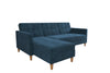 Hartford Reversible Sectional Futon Sofa with Storage - Blue