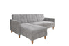 Hartford Reversible Sectional Futon Sofa with Storage - Light Gray