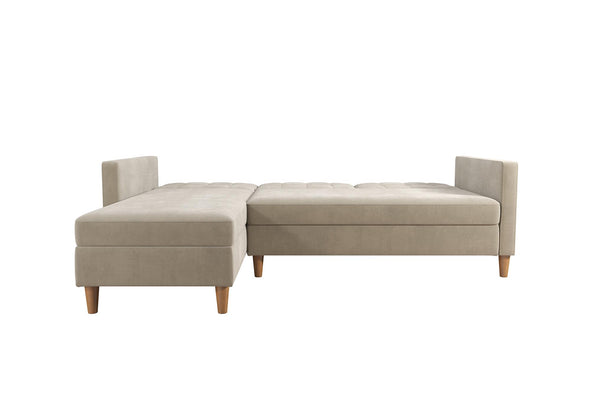 Hartford Reversible Sectional Futon Sofa with Storage - Tan