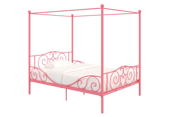 Canopy Metal Bed Frame - Pink - Full