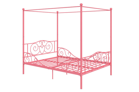 Canopy Metal Bed Frame - Pink - Full