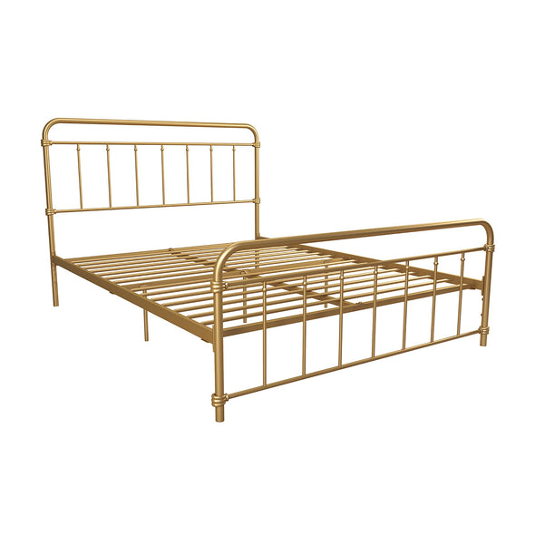 Wallace Metal Bed Frame - Gold - Queen