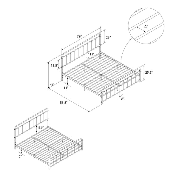 Wallace Metal Bed Frame - Black - King