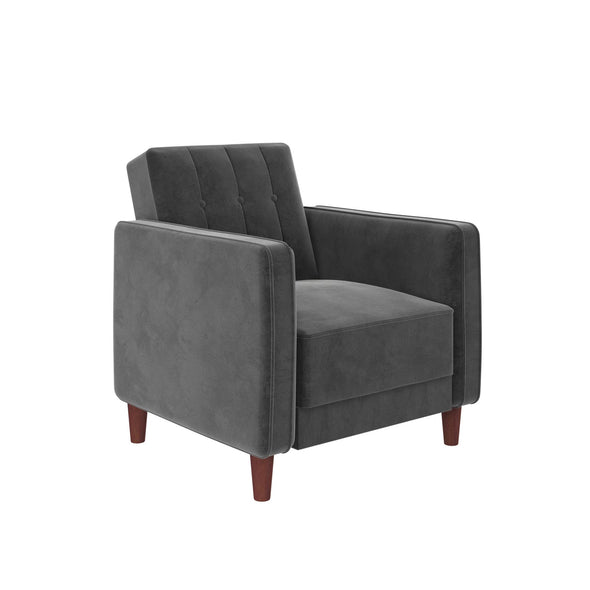 Pin Tufted Accent Chair - Grey Velvet