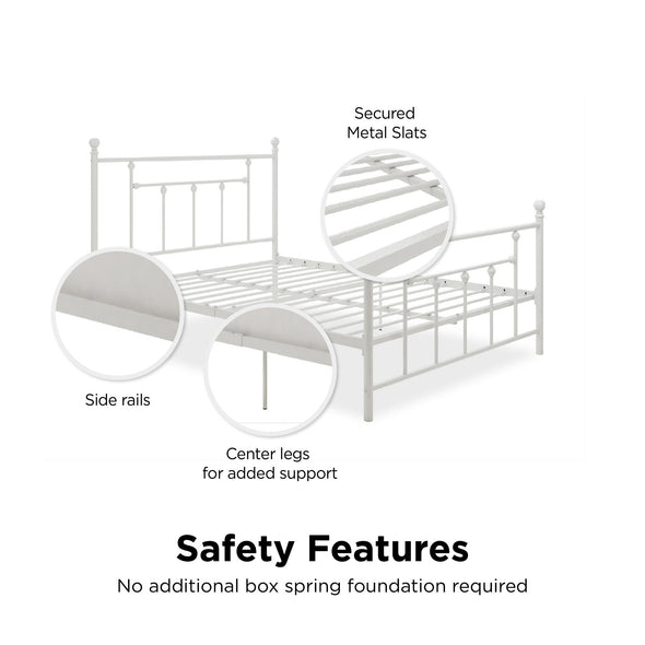Manila Metal Bed Frame - White - Queen