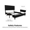 Janford Bed Frame with Adjustable Headboard - Black Faux Leather - Full
