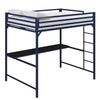 Miles Metal Loft Bed with Desk - Blue - Full
