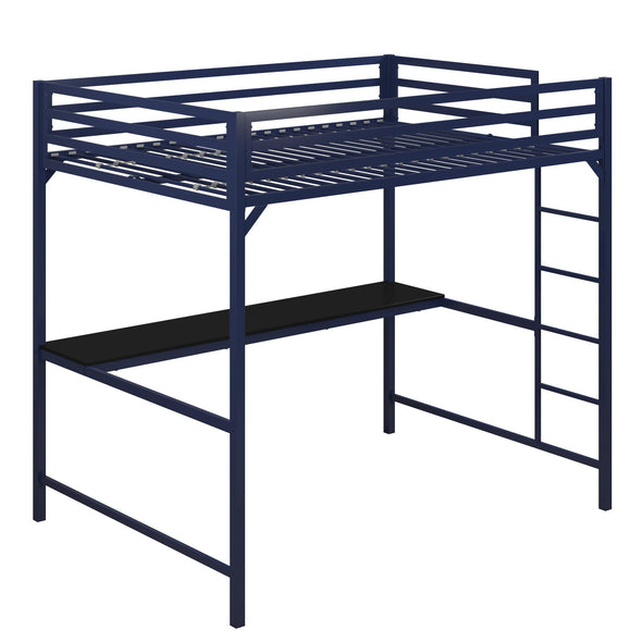Miles Metal Loft Bed with Desk - Blue - Full