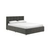Rose Platform Bed Frame with Storage Drawers - Grey Velvet - Queen