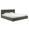 Rose Platform Bed Frame with Storage Drawers - Grey Velvet - King