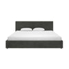 Rose Platform Bed Frame with Storage Drawers - Grey Velvet - King