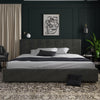 Rose Platform Bed Frame with Storage Drawers - Grey Velvet - King