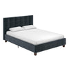 Rose Platform Bed Frame with Storage Drawers - Blue Velvet - Queen