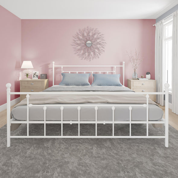 Manila Metal Bed Frame - White - King