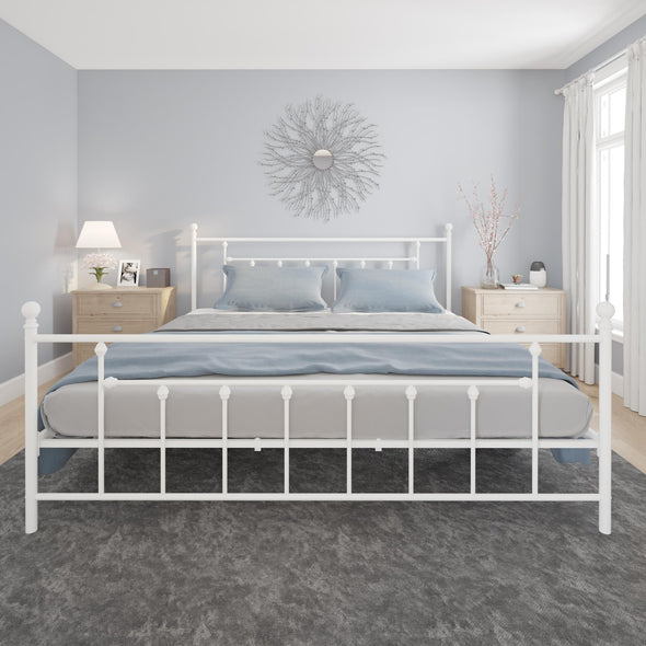 Manila Metal Bed Frame - White - King