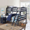 Brady Convertible Wood Bunk Bed - Graphite Blue