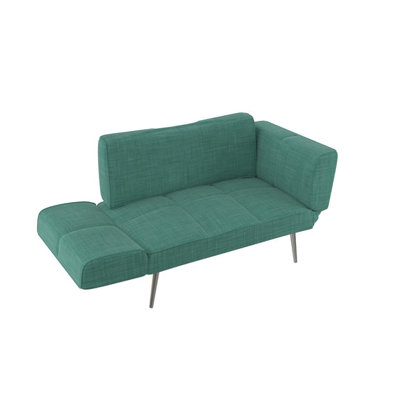 Euro Futon Sofa Bed with Magazine Storage - Teal