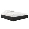 Maven Platform Bed Frame with Storage Drawers - Black Faux Leather - King